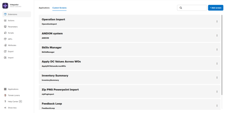 Integrator Custom Screens
