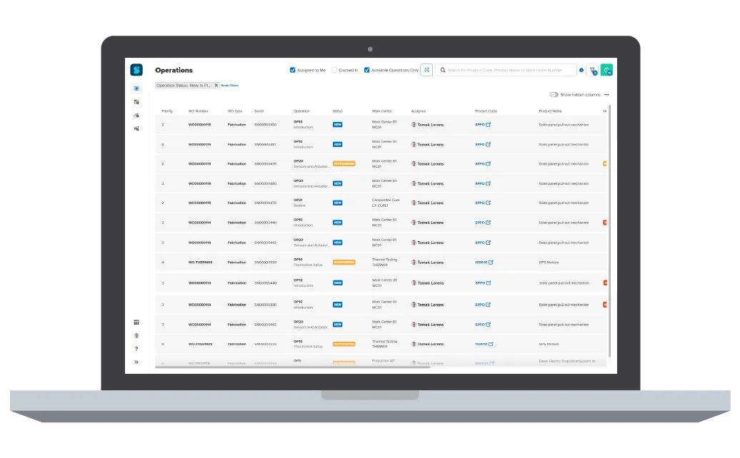 Shopfloor Notebook Screen Table